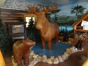 Lenny the chocolate moose is the only moose we saw.